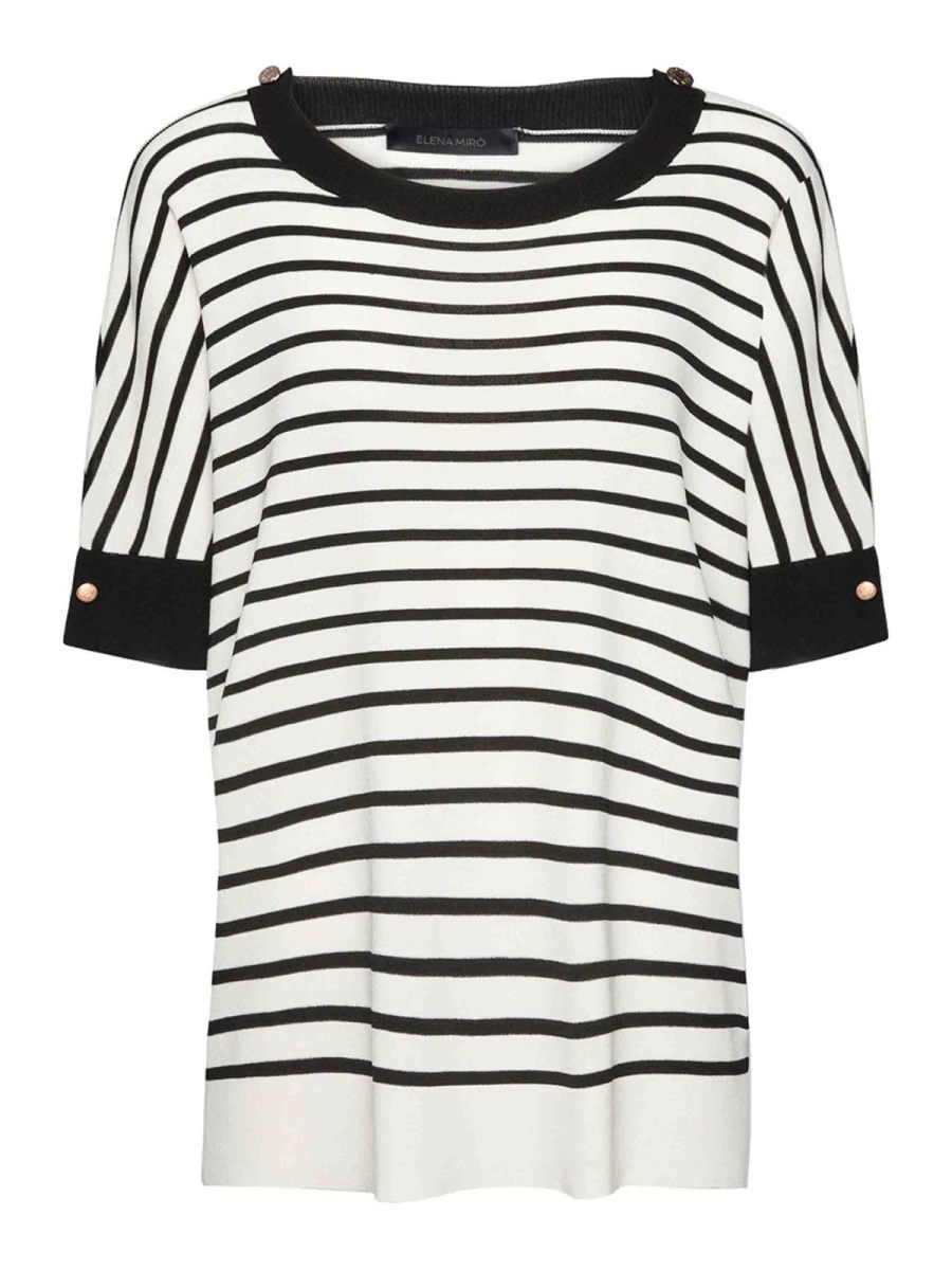 Elena miro' Pull Col Bateau - Multicolore