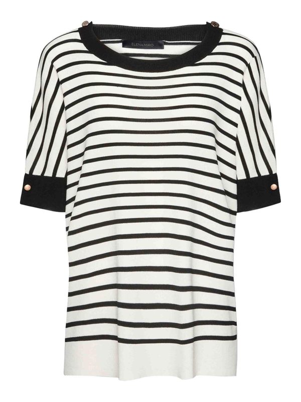 Elena miro' Pull Col Bateau - Multicolore