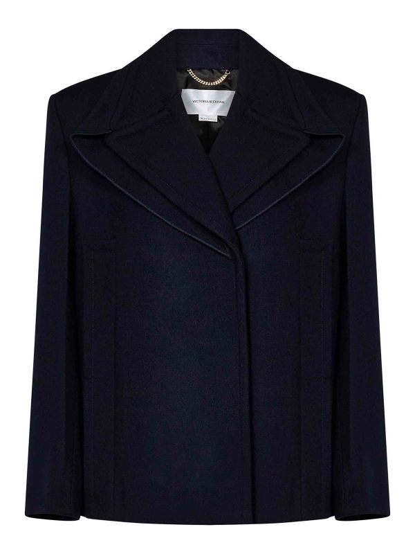 Victoria Beckham Manteau Court - Bleu