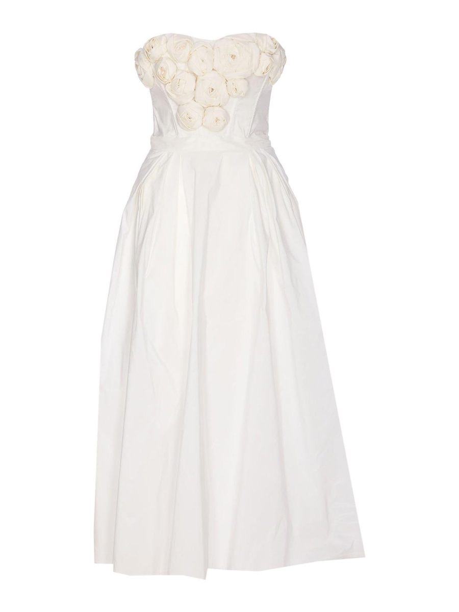 Elisabetta Franchi Robe Au Genou - Blanc