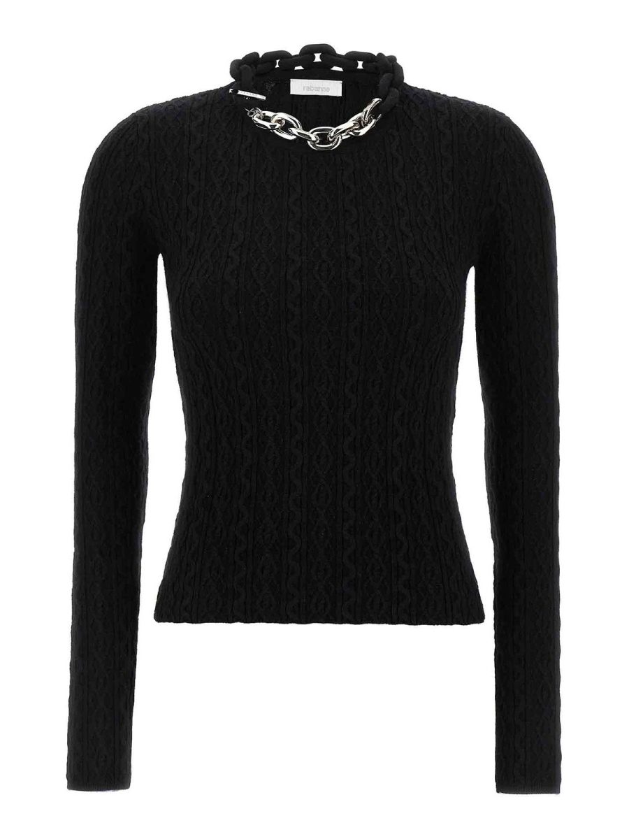 Rabanne Pull Col Rond - Noir