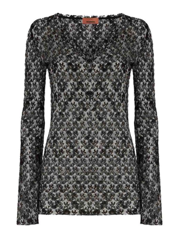 Missoni Pull Col Rond - Marron