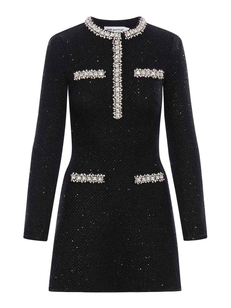 Self Portrait Robe Courte - Noir