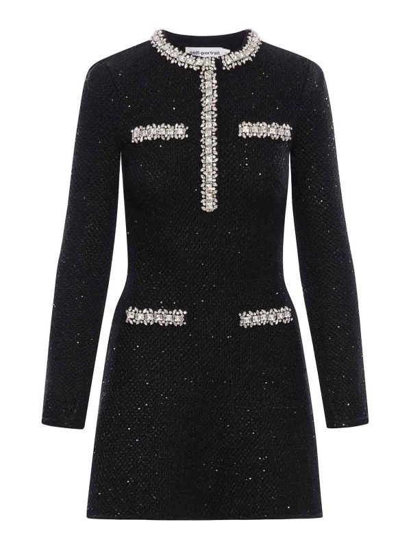 Self Portrait Robe Courte - Noir