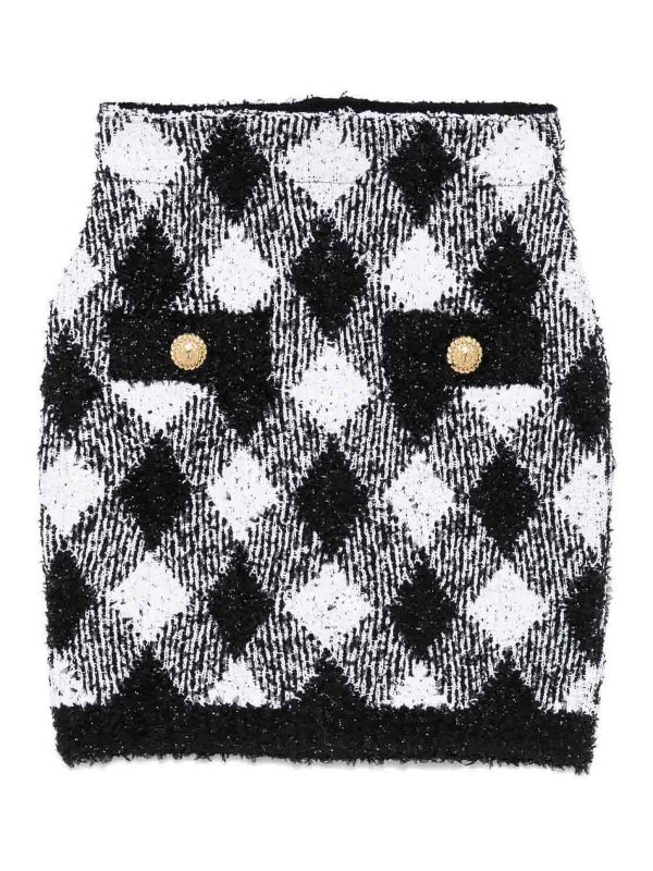 Balmain Jupe Midi - Noir