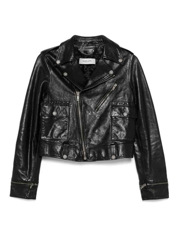 Golden Goose Blouson En Cuir - Noir