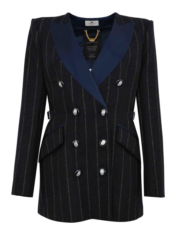 Elisabetta Franchi Manteau Rembourré - Bleu Foncé