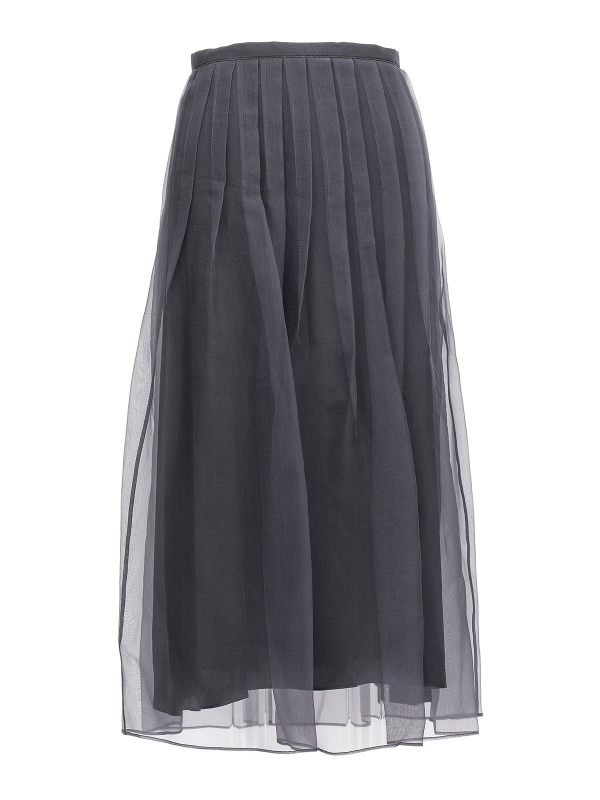Brunello Cucinelli Jupe Midi - Gris