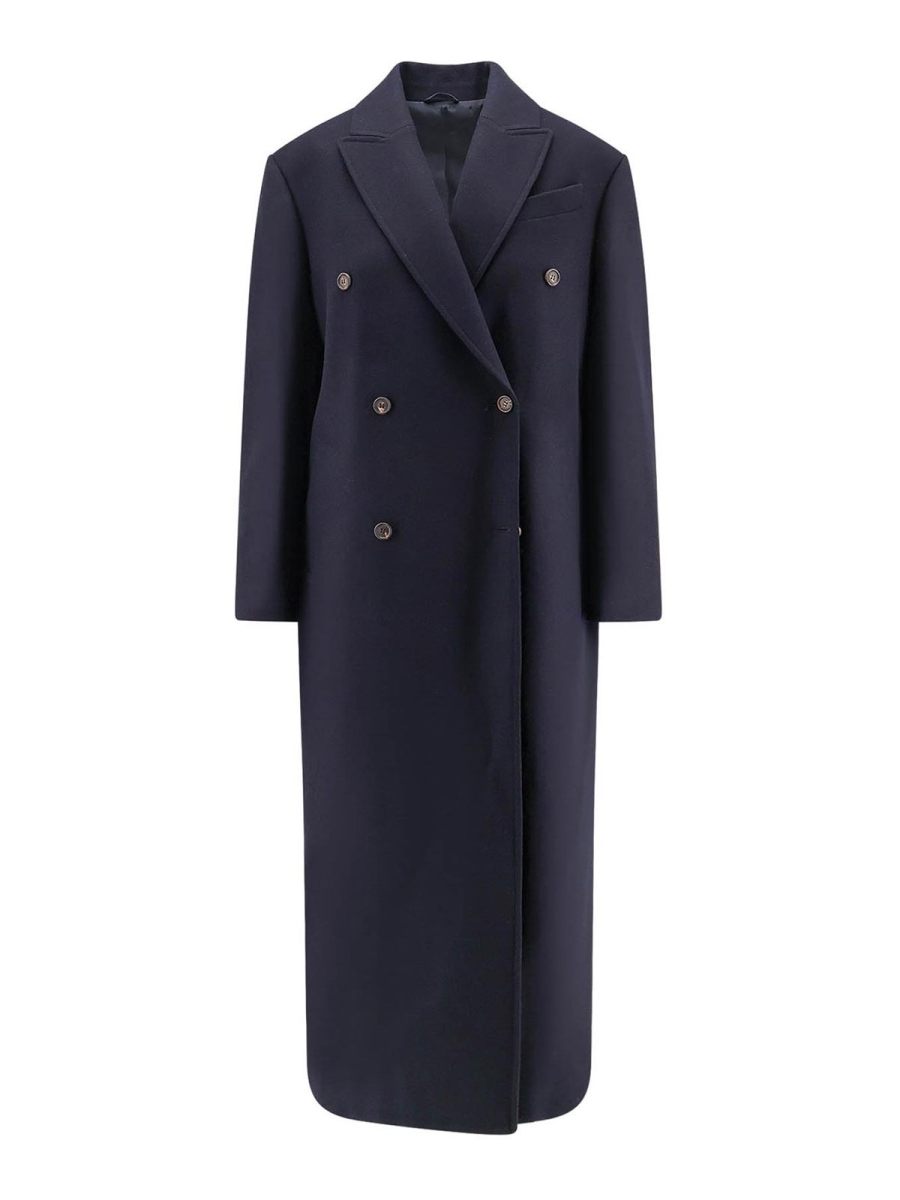 Brunello Cucinelli Manteau Court - Bleu Foncé