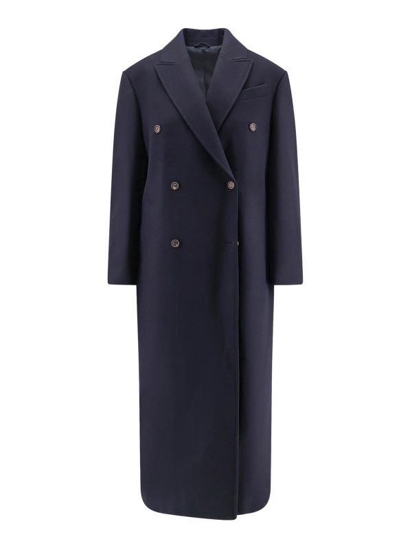 Brunello Cucinelli Manteau Court - Bleu Foncé