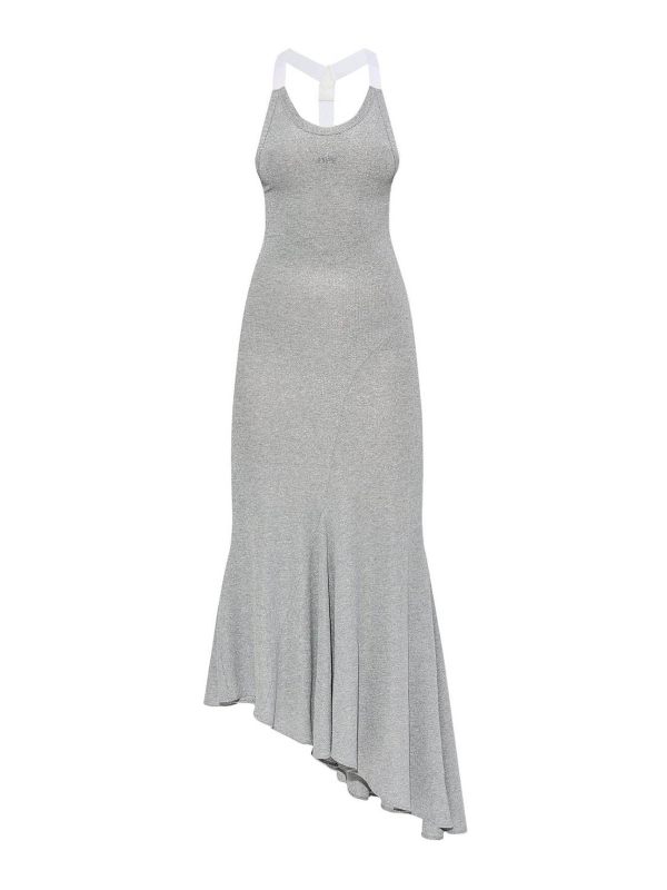Off-White Robe Au Genou - Gris