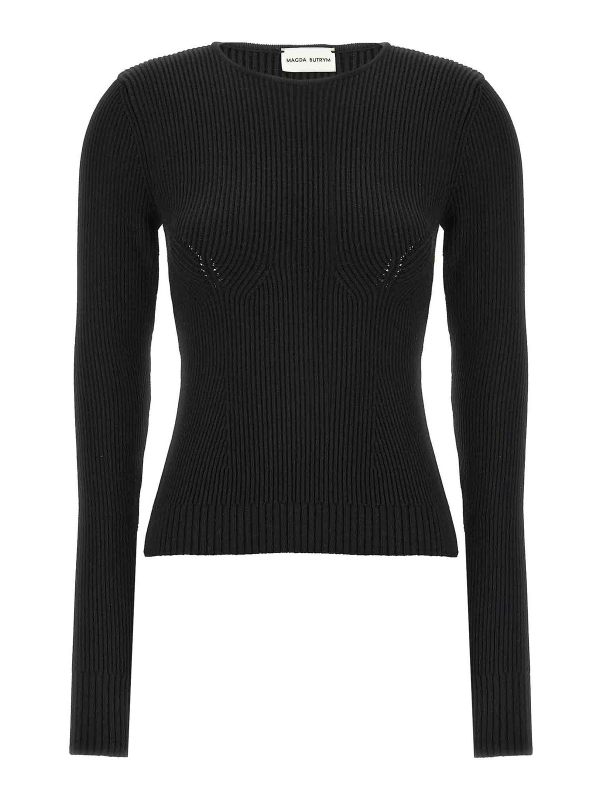 Magda Butrym Pull Col Rond - Noir