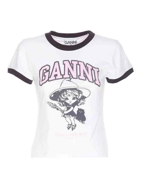Ganni T-Shirt - Blanc