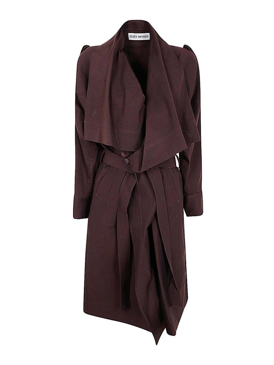 Pleats Please Issey Miyake Manteau Court - Noir