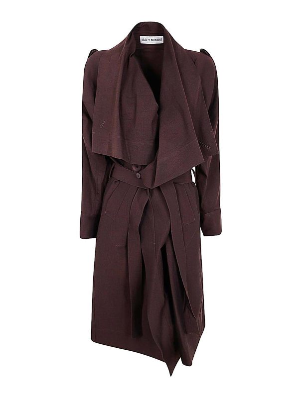 Pleats Please Issey Miyake Manteau Court - Noir