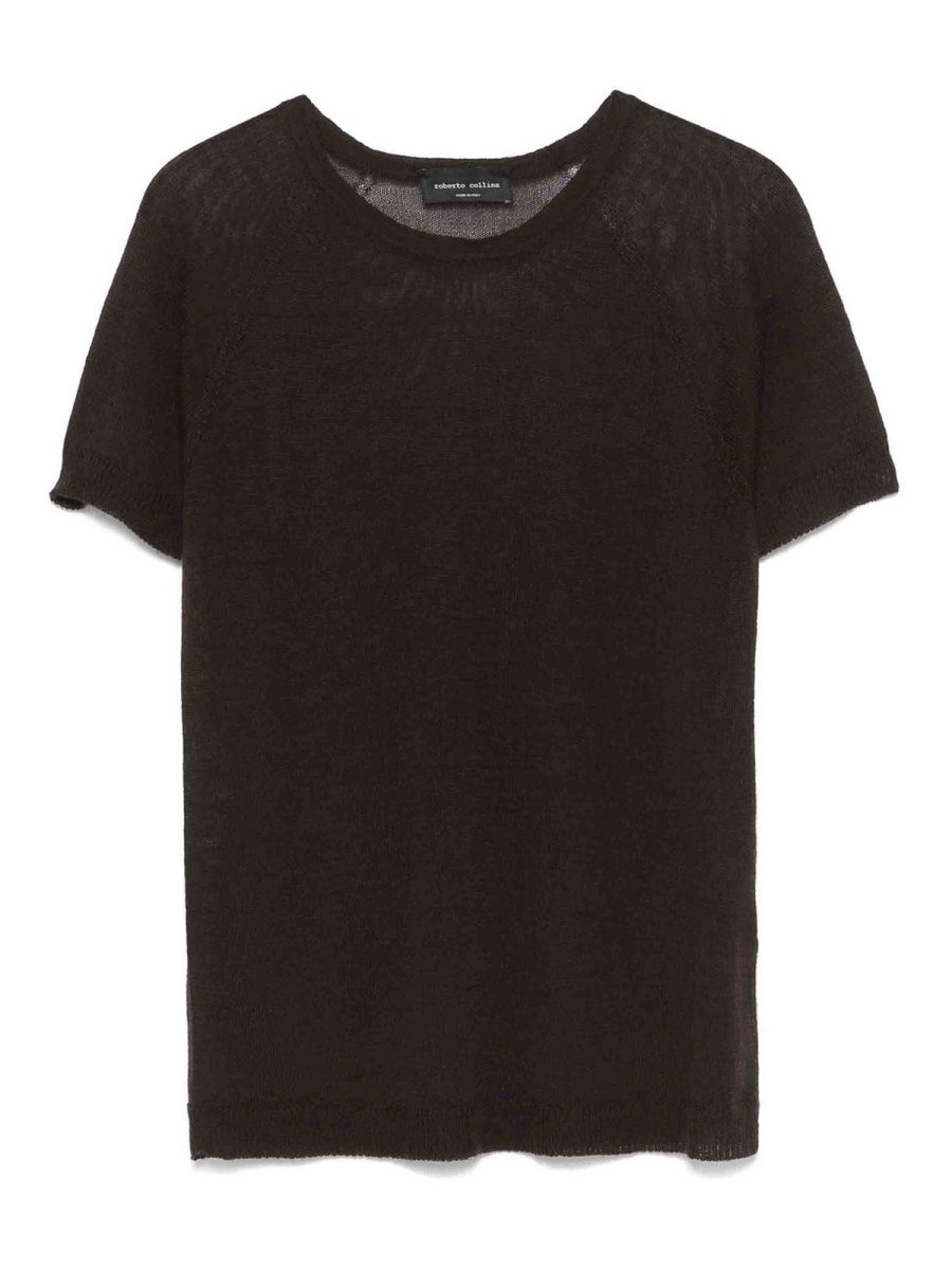 Roberto Collina Pull Col Rond - Marron Foncé