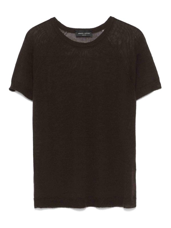 Roberto Collina Pull Col Rond - Marron Foncé