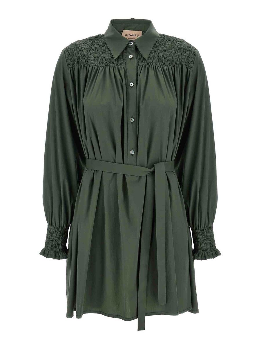 Le Twins Robe Au Genou - Vert