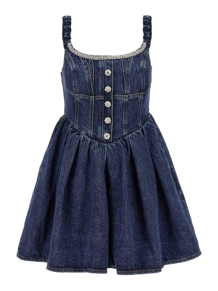 Self Portrait Robe Courte - Bleu