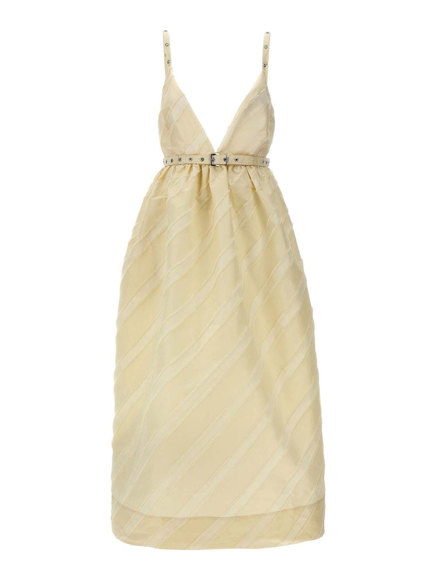 Ganni Robe Au Genou - Beige