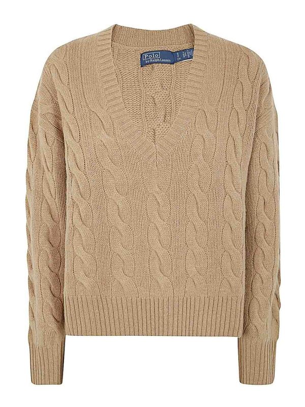 Polo Ralph Lauren Pull À Col V - Marron