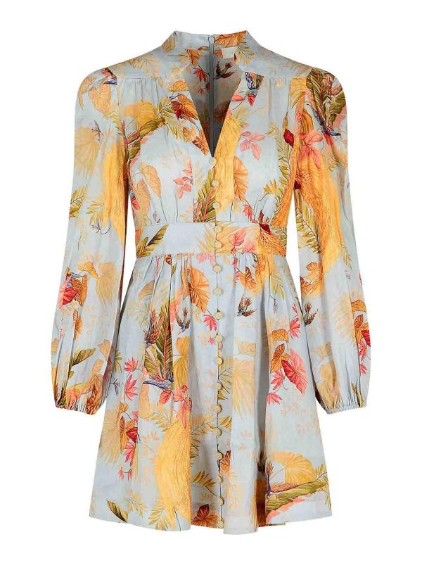 Zimmermann Robe Au Genou - Bleu Clair