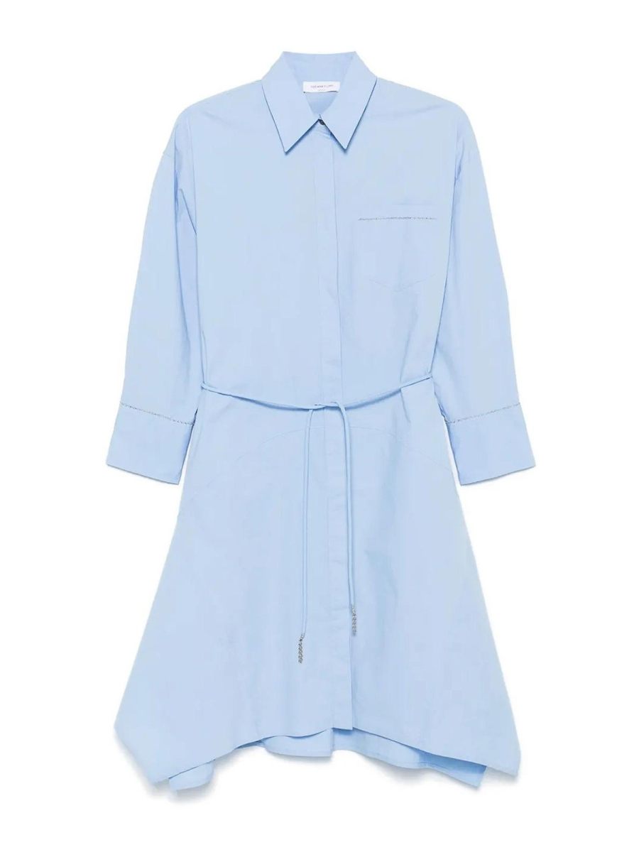 Fabiana Filippi Robe Au Genou - Bleu Clair