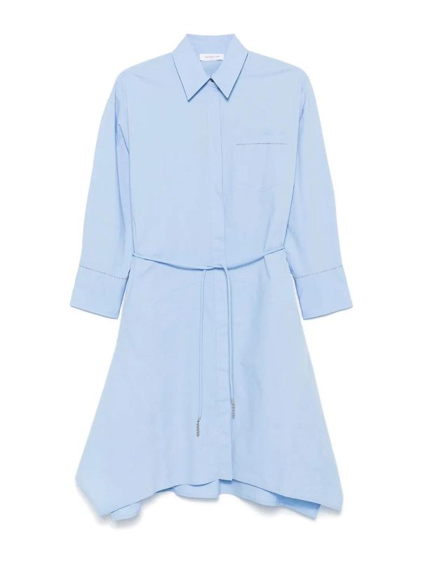 Fabiana Filippi Robe Au Genou - Bleu Clair