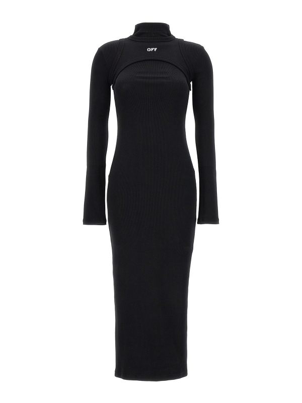 Off-White Robe Au Genou - Noir