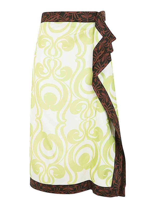 Dries Van Noten Jupe Midi - Vert