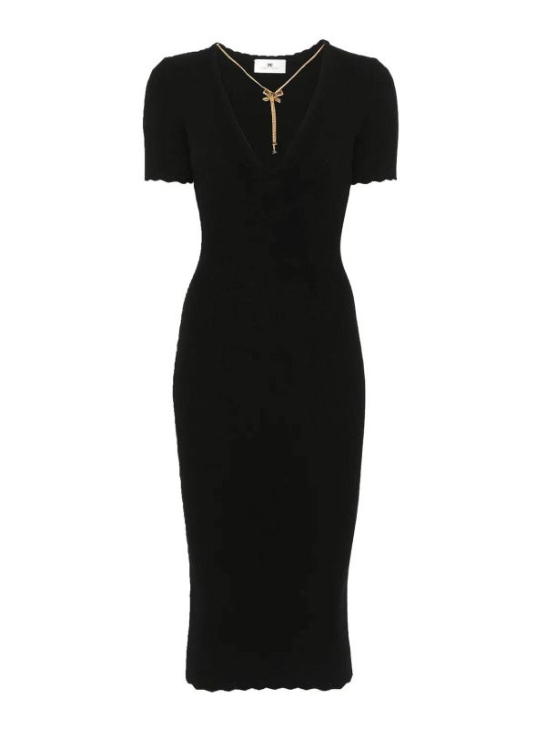 Elisabetta Franchi Robe Au Genou - Noir