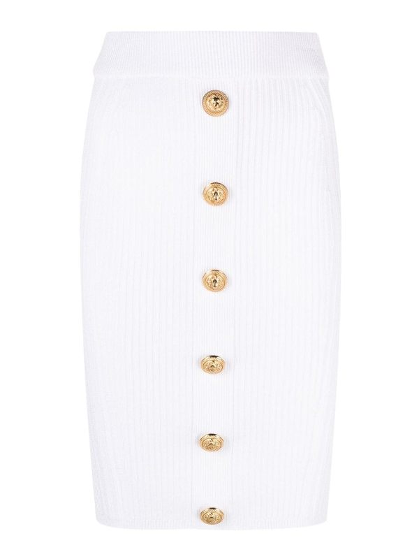 Balmain Jupe Midi - Blanc