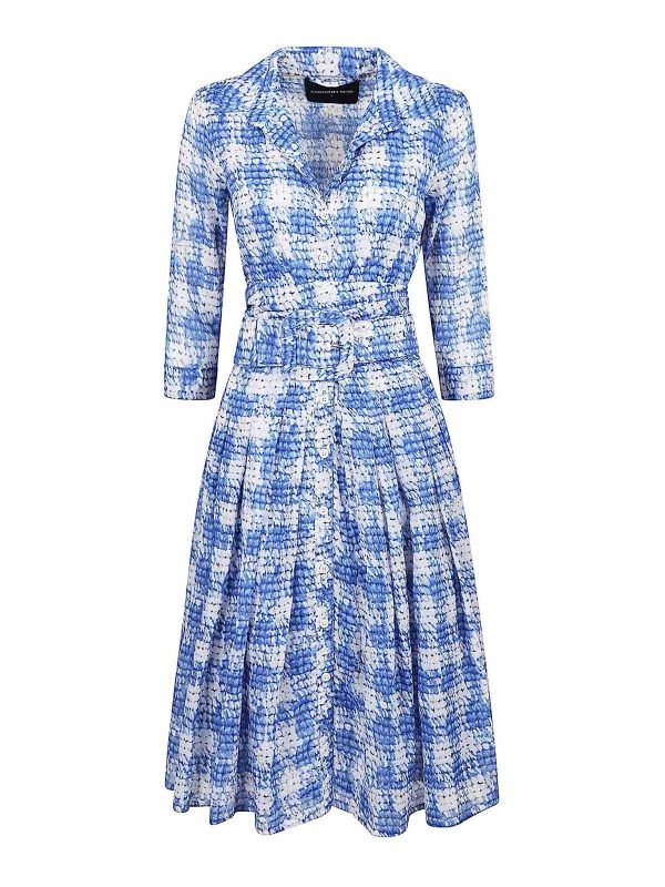 Samantha Sung Robe Au Genou - Bleu