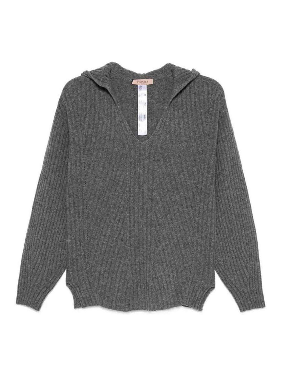 Twinset Pull Col Rond - Gris