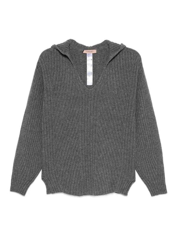 Twinset Pull Col Rond - Gris