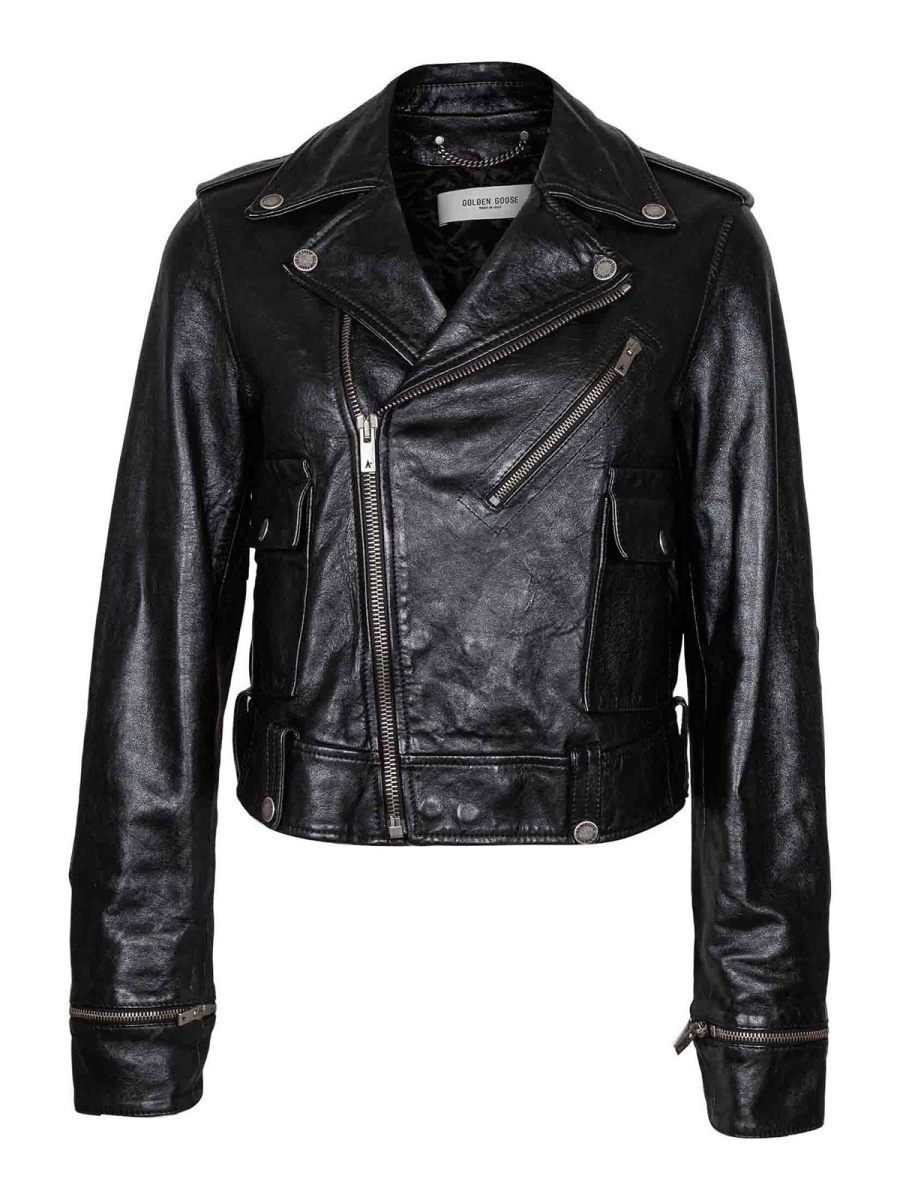 Golden Goose Blouson En Cuir - Noir