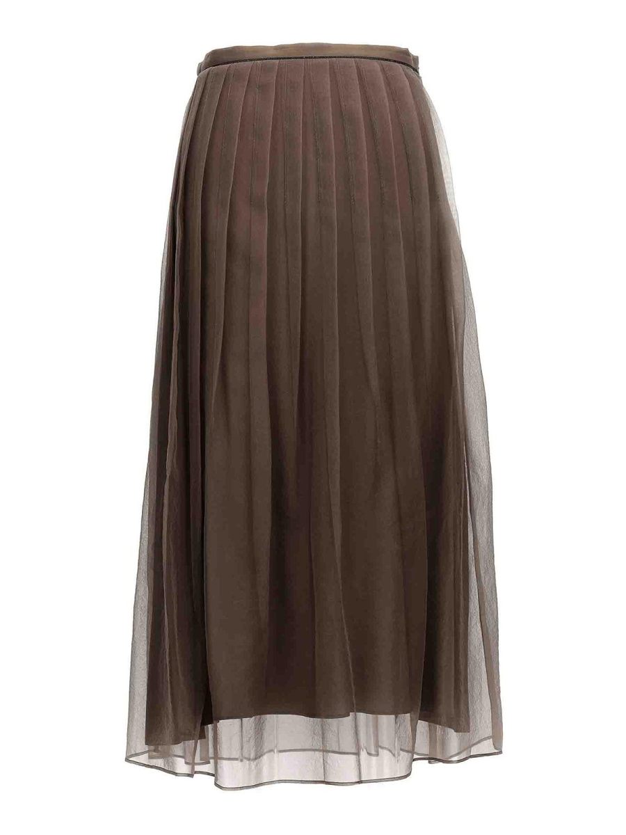 Brunello Cucinelli Jupe Midi - Marron