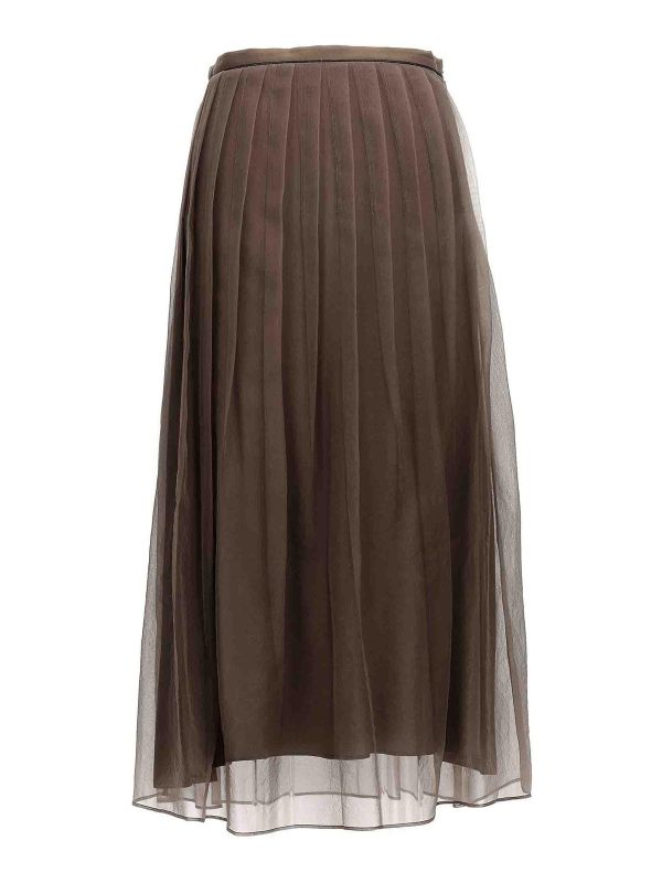 Brunello Cucinelli Jupe Midi - Marron