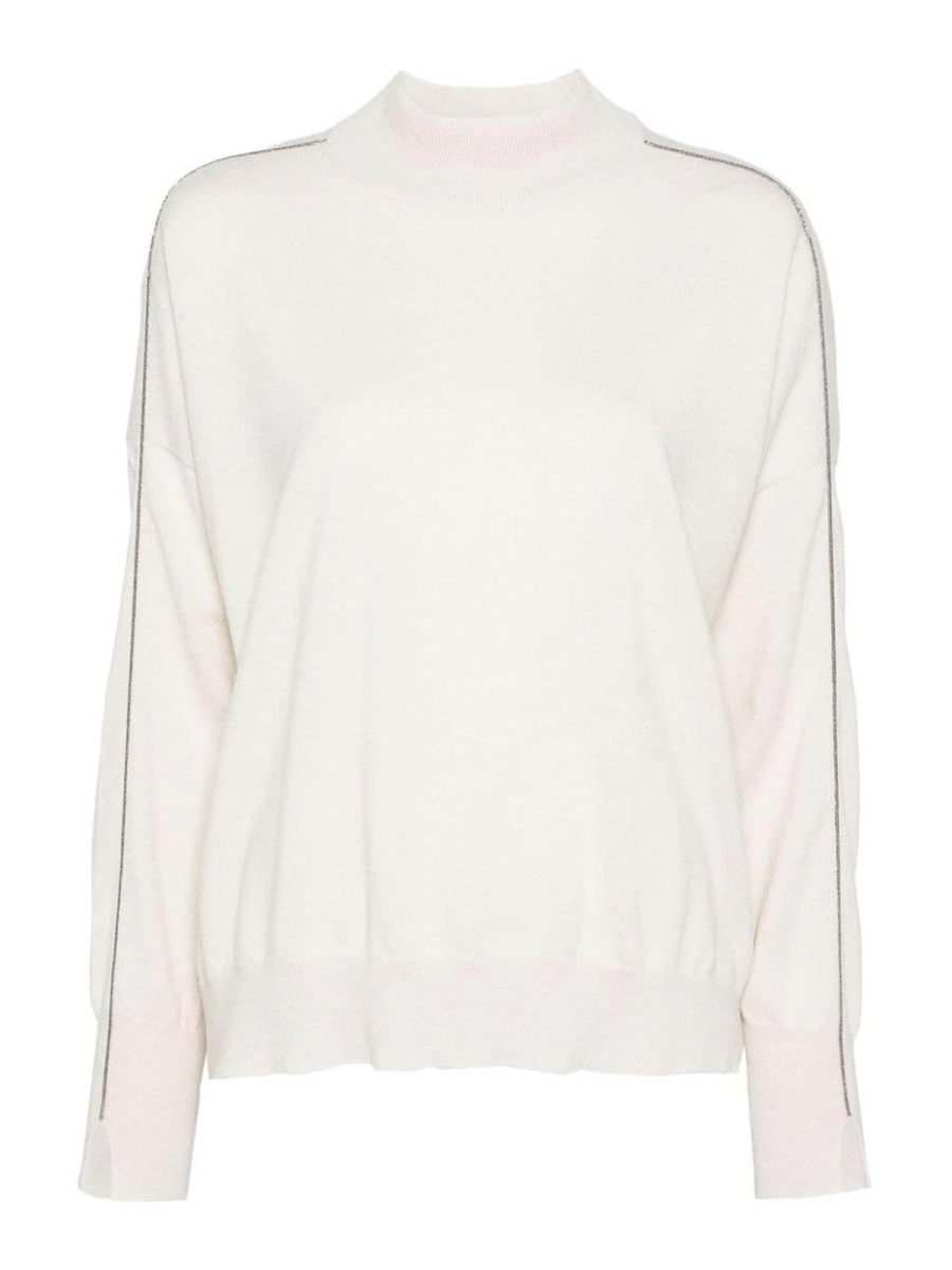 Brunello Cucinelli Pull Col Roulé - Blanc