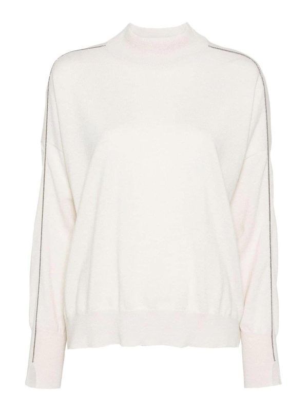 Brunello Cucinelli Pull Col Roulé - Blanc