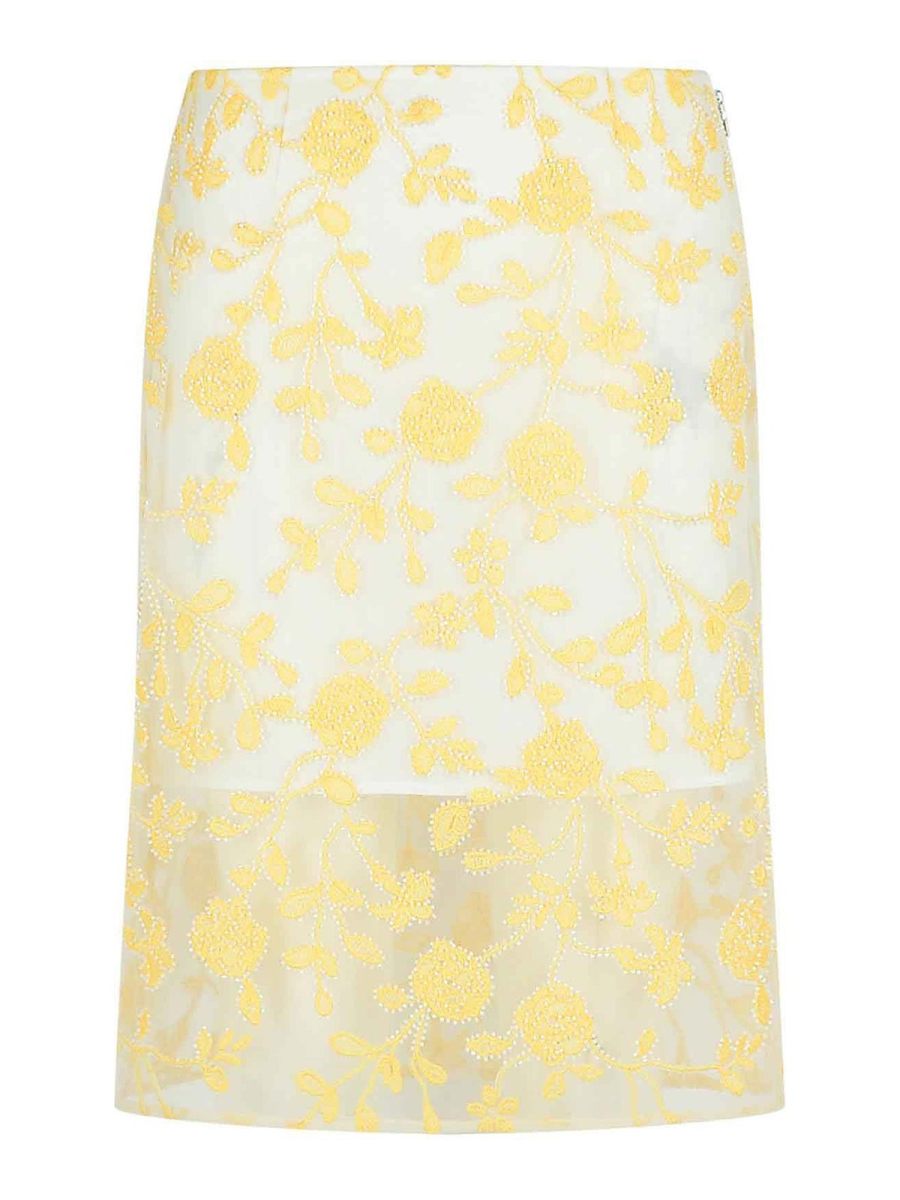 Rotate Birger Christensen Jupe Midi - Jaune