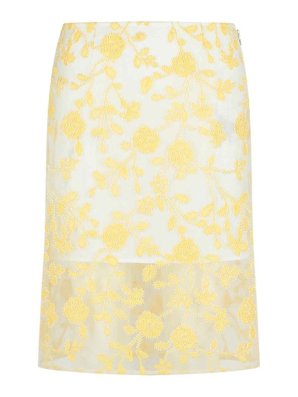Rotate Birger Christensen Jupe Midi - Jaune
