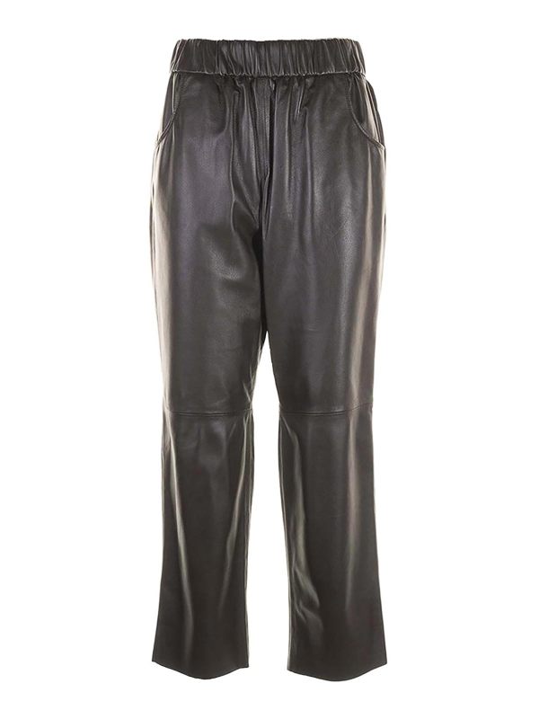 Via Masini 80 Pantalons En Cuir - Marron Foncé