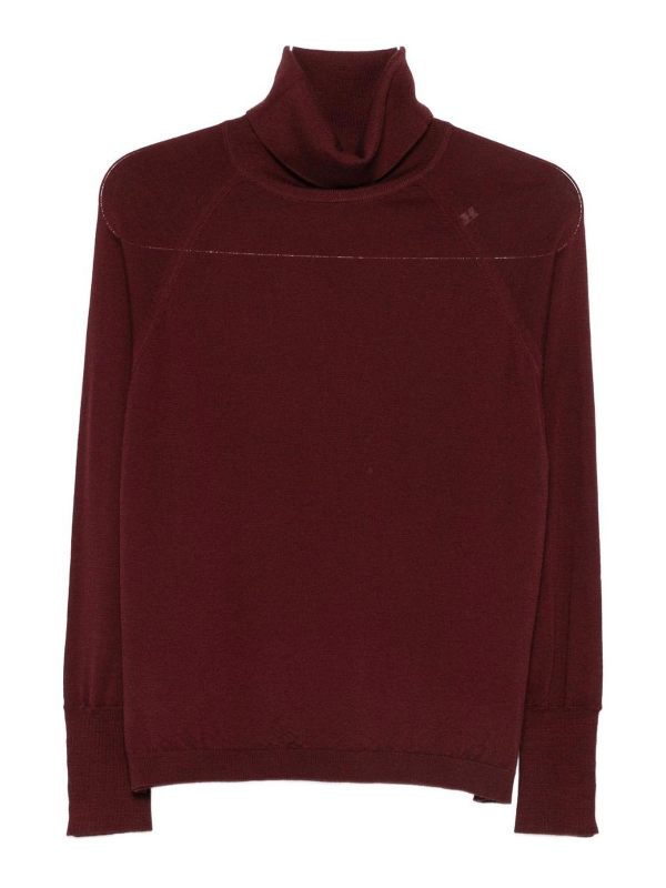 Alpha Studio Pull Col Rond - Rouge Brun