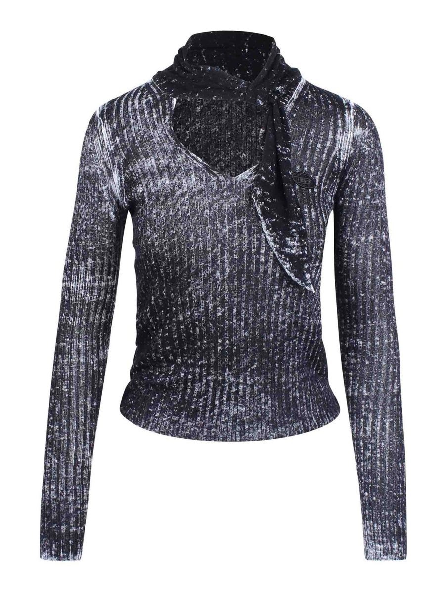 Diesel Pull Col Rond - Noir