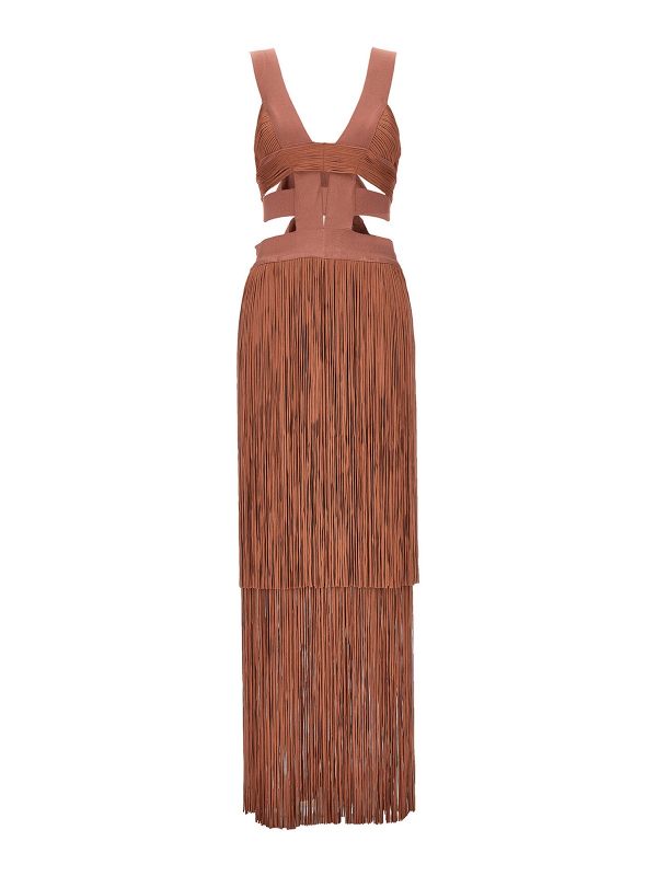 Herve Leger Robe Au Genou - Couleur Chair