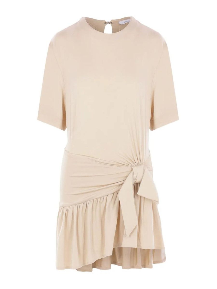 Rabanne Robe Au Genou - Beige