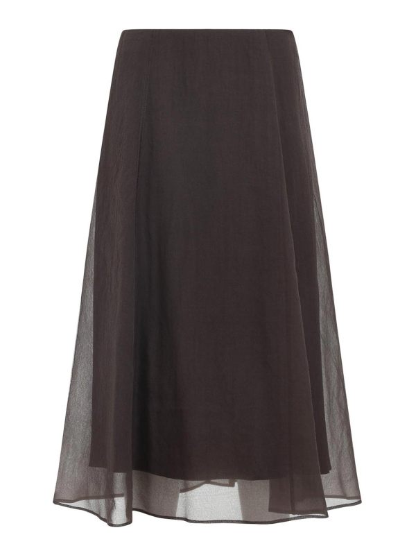 Brunello Cucinelli Jupe Midi - Marron