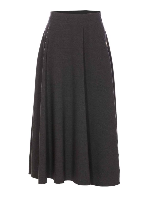 Valentino Jupe Midi - Gris