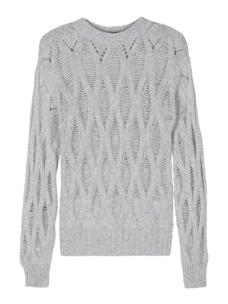 Wild Cashmere Pull Col Rond - Gris
